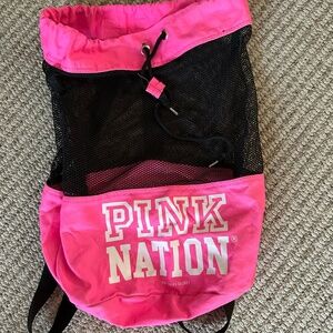 Victoria’s Secret Pink Nation - Vintage Mesh Drawstring Backpack